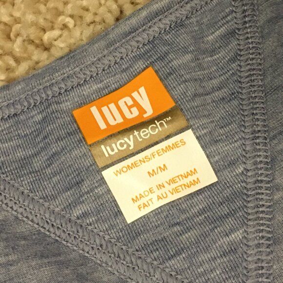 Lucy Grey Blue Heathered Racer Back Tank Top - Picture 7 of 13